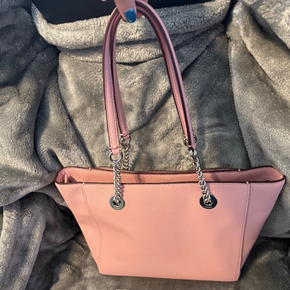 Coach Pebble Leather Turnlock Chain Tote - Powder Pink - Picture 3 of 11